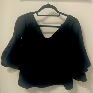 Lovely, black off the shoulder top, 3/4 flared sleeves.